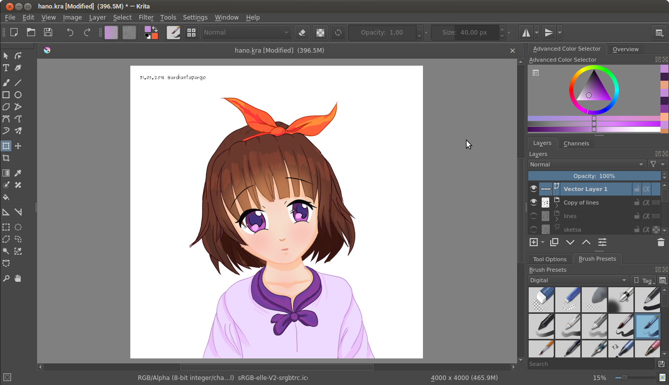 Menggambar Anime di Krita