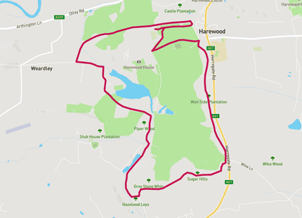 Harewood Half Marathon run route map card image