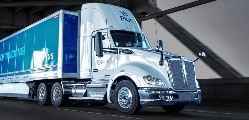 A Plus automated truck with Ouster lidar sensors