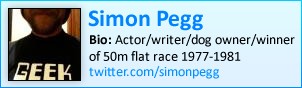 Simon Pegg on twitter