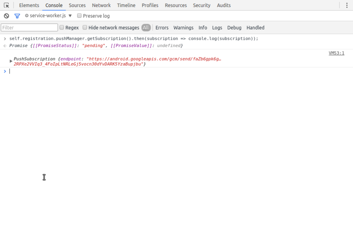 Push Subscriptions in DevTools