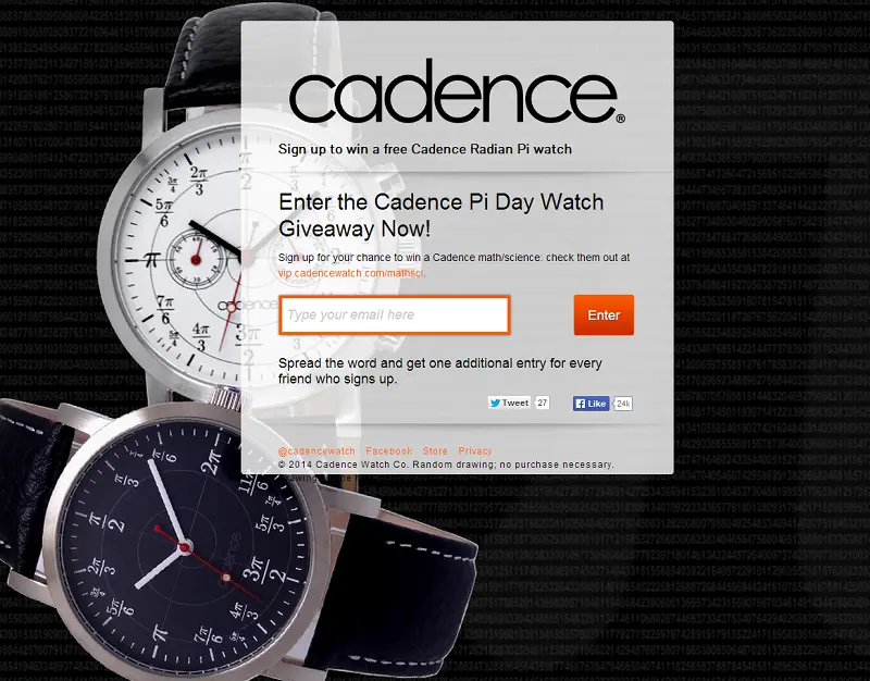 Cadence Watch Pi Day Giveaway