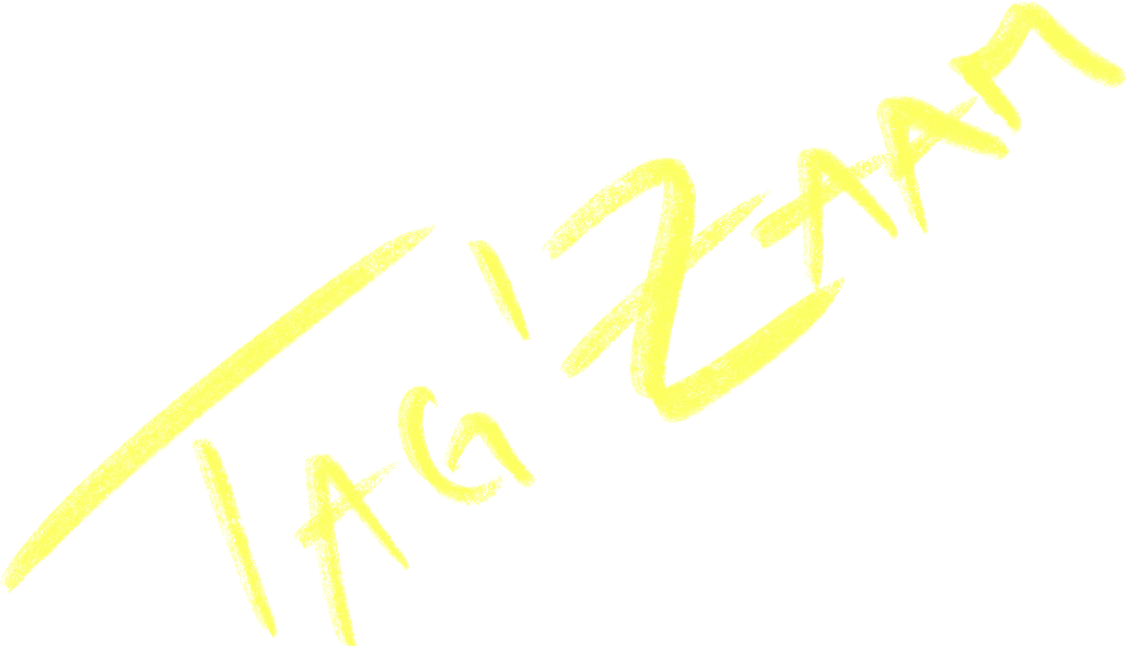 Ein gezeichneter Schriftzug: 'Tag 'Zaam' was im regionalen Dialekt soviel bedeutet wie 'Guten Tag Zusammen'
