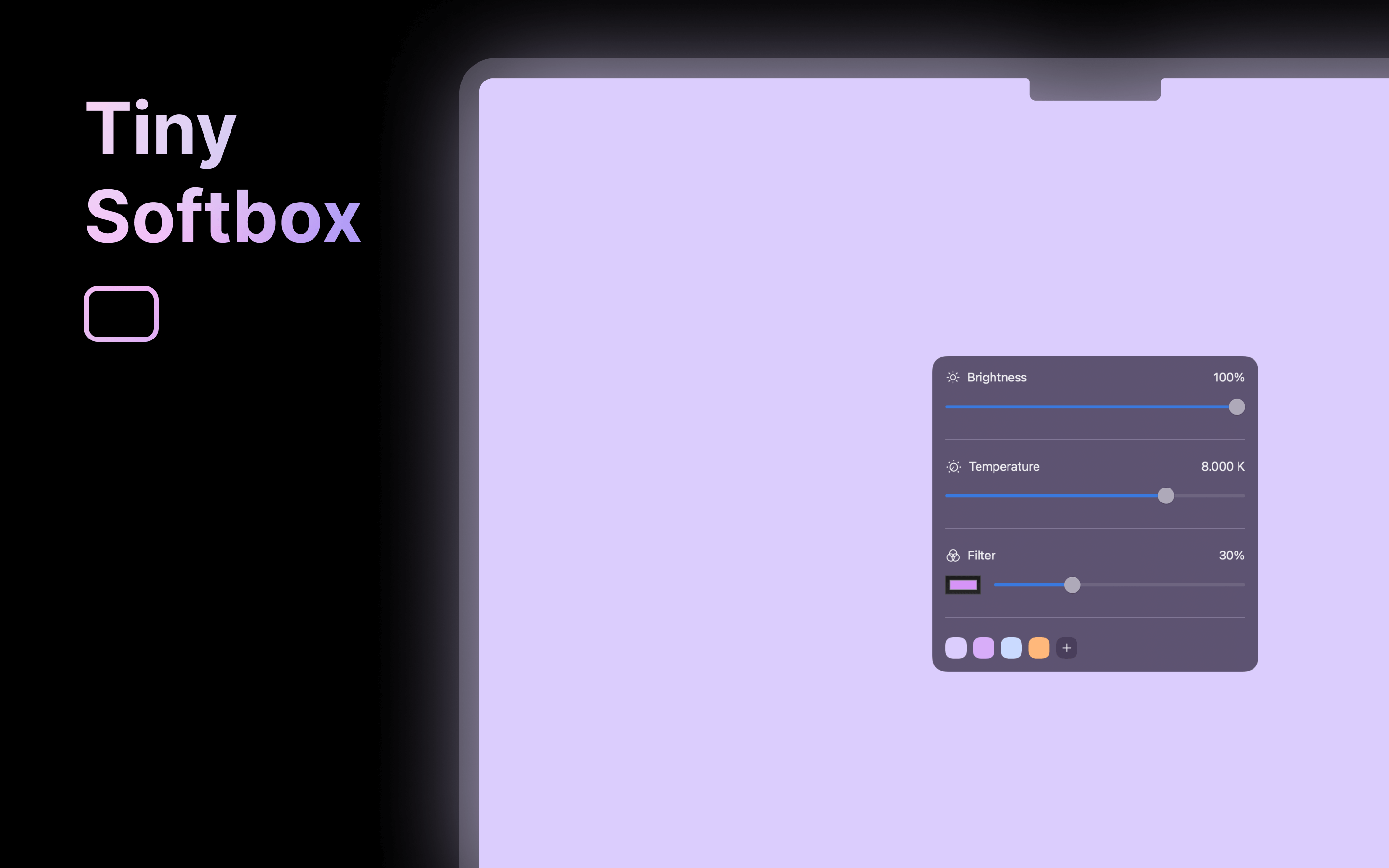 App Store screenshot of Tiny Softbox