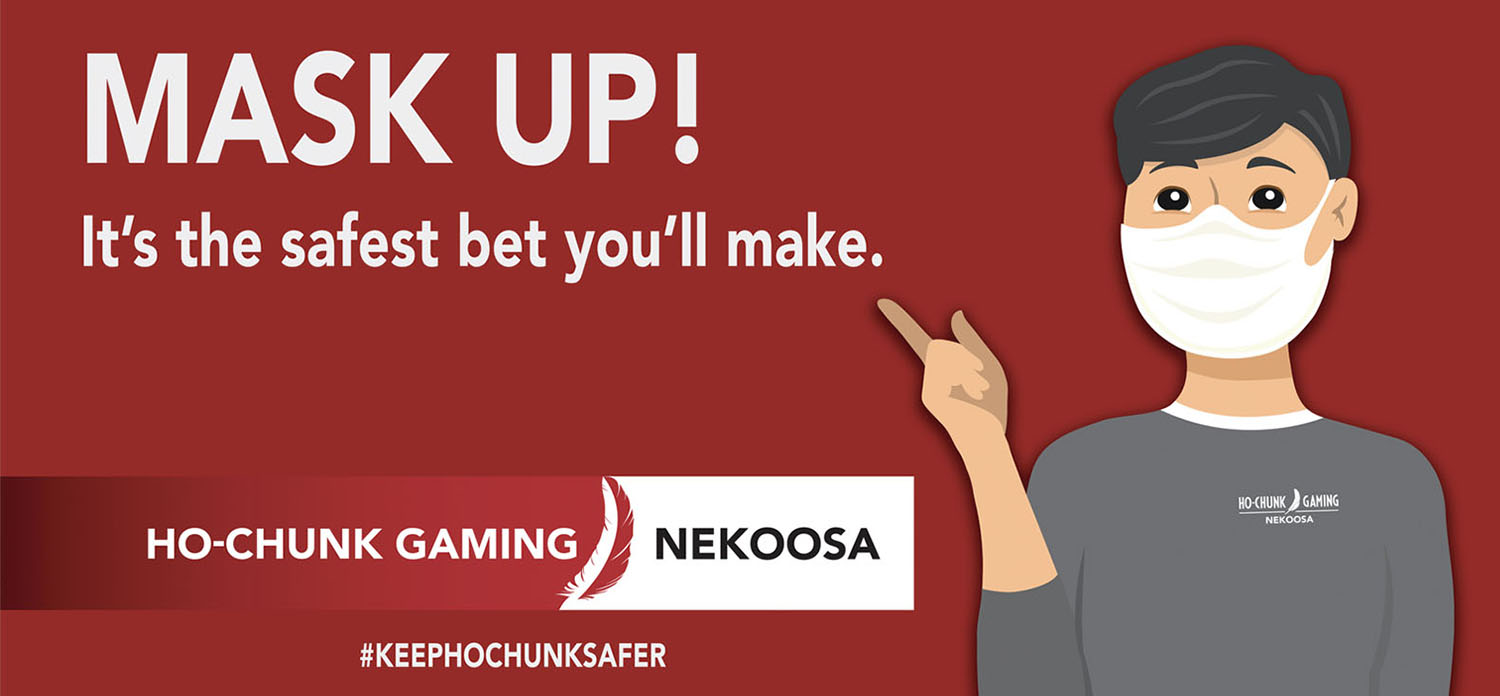 ho chunk's mask up campaign graphic