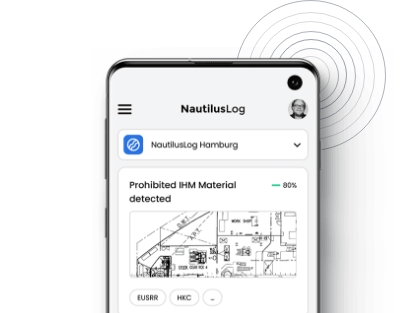 NautilusLog app example screens on smartphone