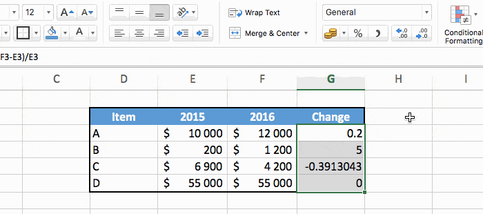 set the format of numbers to percentage in excel