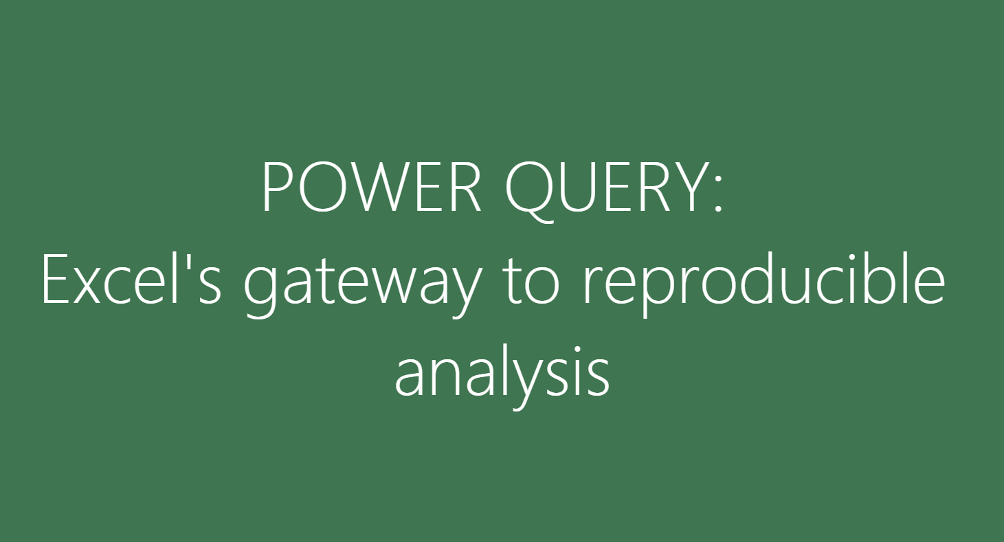 Power Query: Excel's gateway to reproducible analysis https://d33wubrfki0l68.cloudfront.net/8694e4b3b82b2a35c1658ecf105aa66709aadd85/e12d7/posts/power-query/head.png