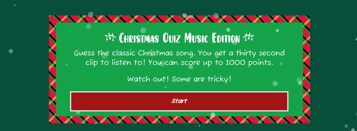 Christmas Project 2022 - Music Quiz