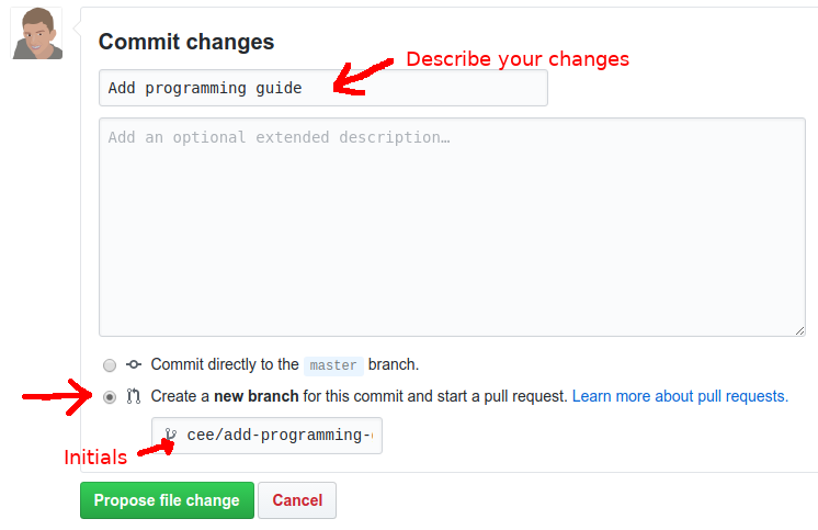 Committing on GitHub
