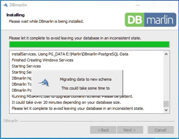 DBmarlin Windows upgrade data migrations