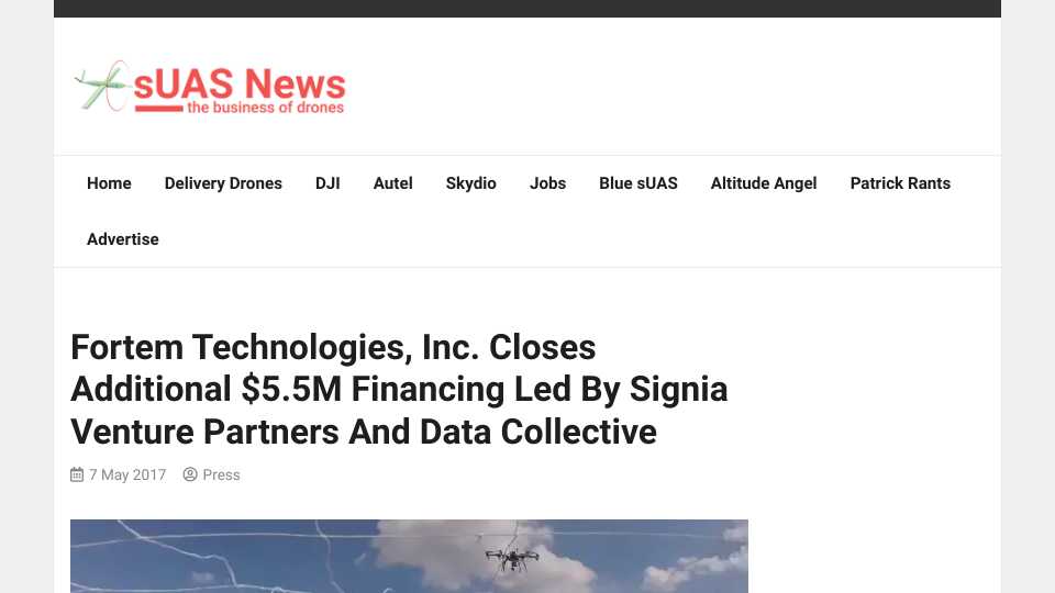 Fortem Technologies, Inc. Closes Additional $5.5M Financing Led By Signia Venture Partners And Data Collective