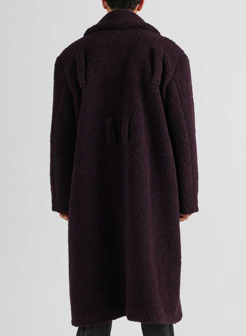 Bedir Coat Wool Dark Berry, back view. GmbH AW22 collection.