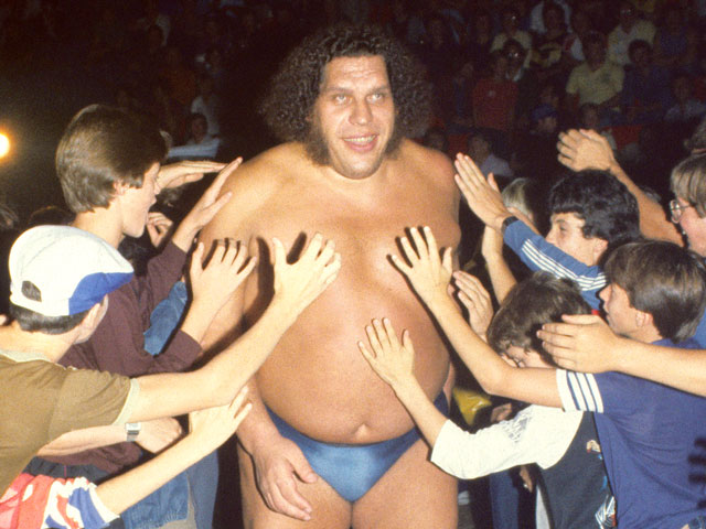 André René Roussimoff, aka, Andre the Giant, about to wrestle