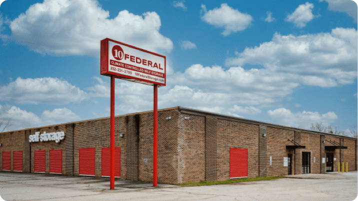 10 Federal storage facility with a 10 federal sign out front
