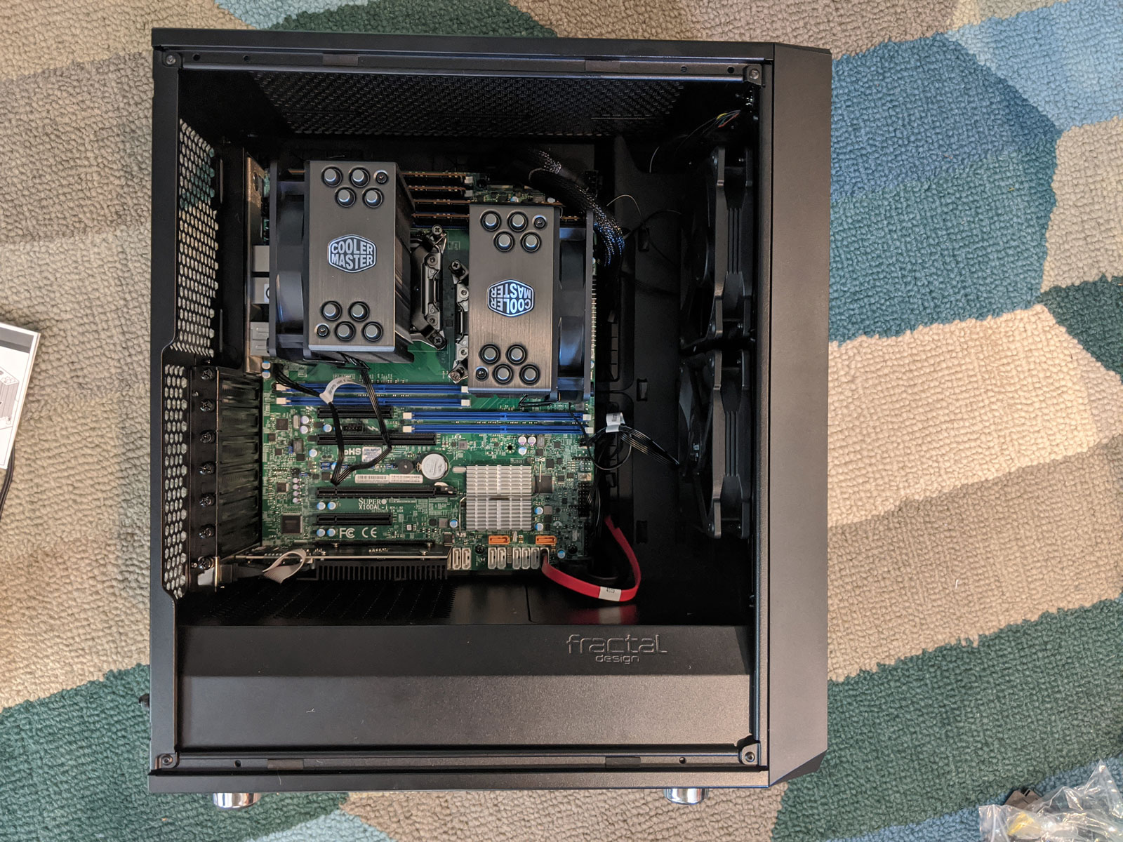 Photo of motherboard with all components installed