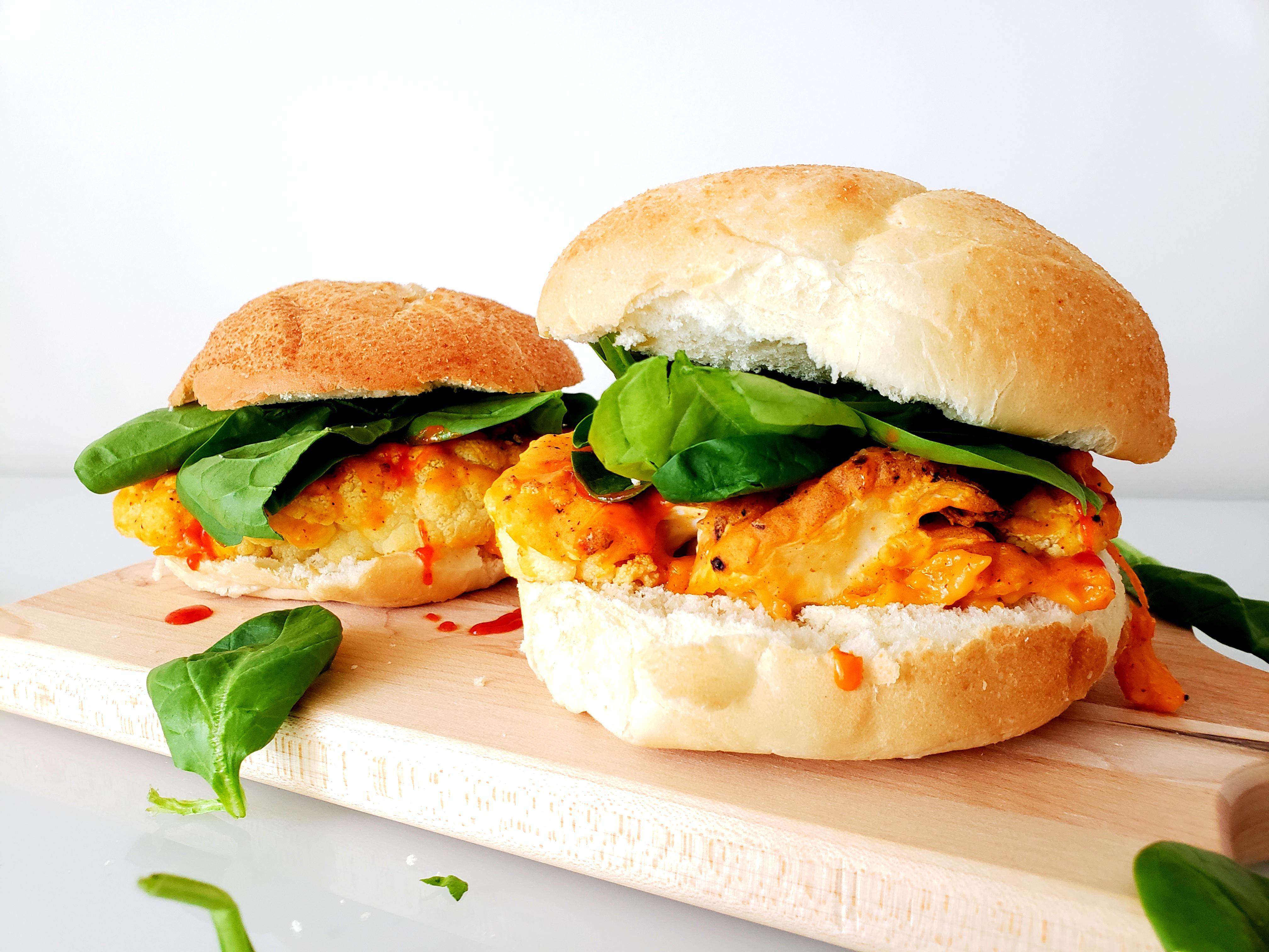 Baked Buffalo Cauliflower Sandwich