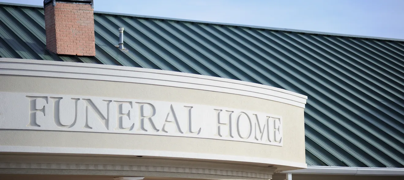 Funeral home business facade