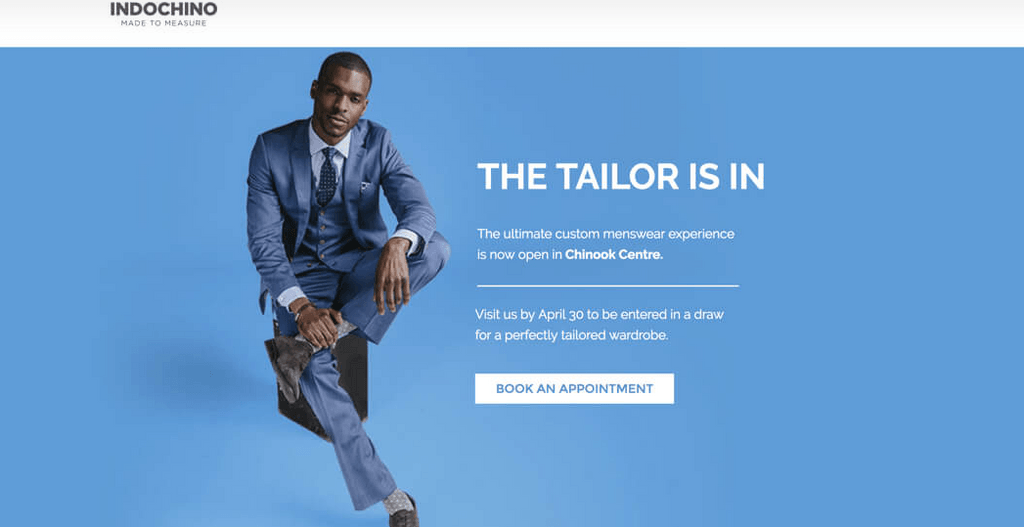 Indochina tailor landing page