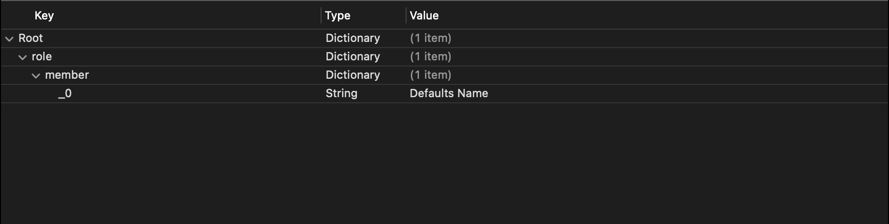 A dictionary representing an enum.