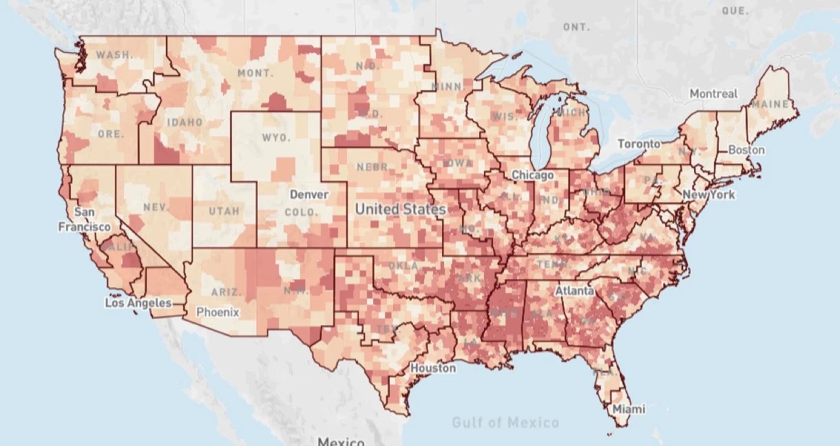 heat map of fire risk across the USA
