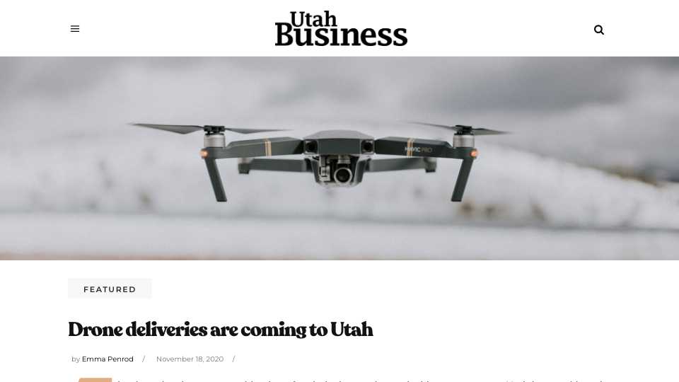 Drone Deliveries are Coming to Utah