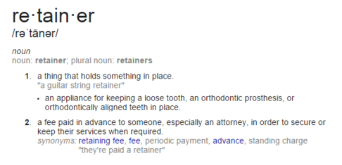 Meaning of Retainer