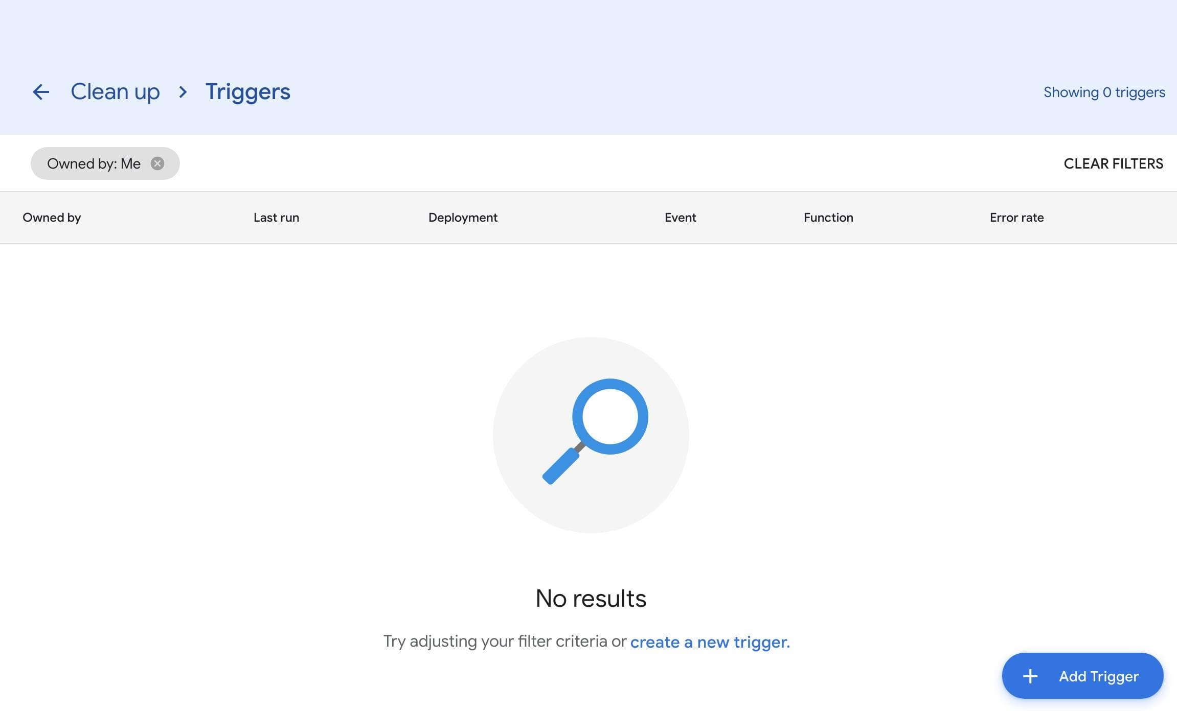 Click on the new triggers page