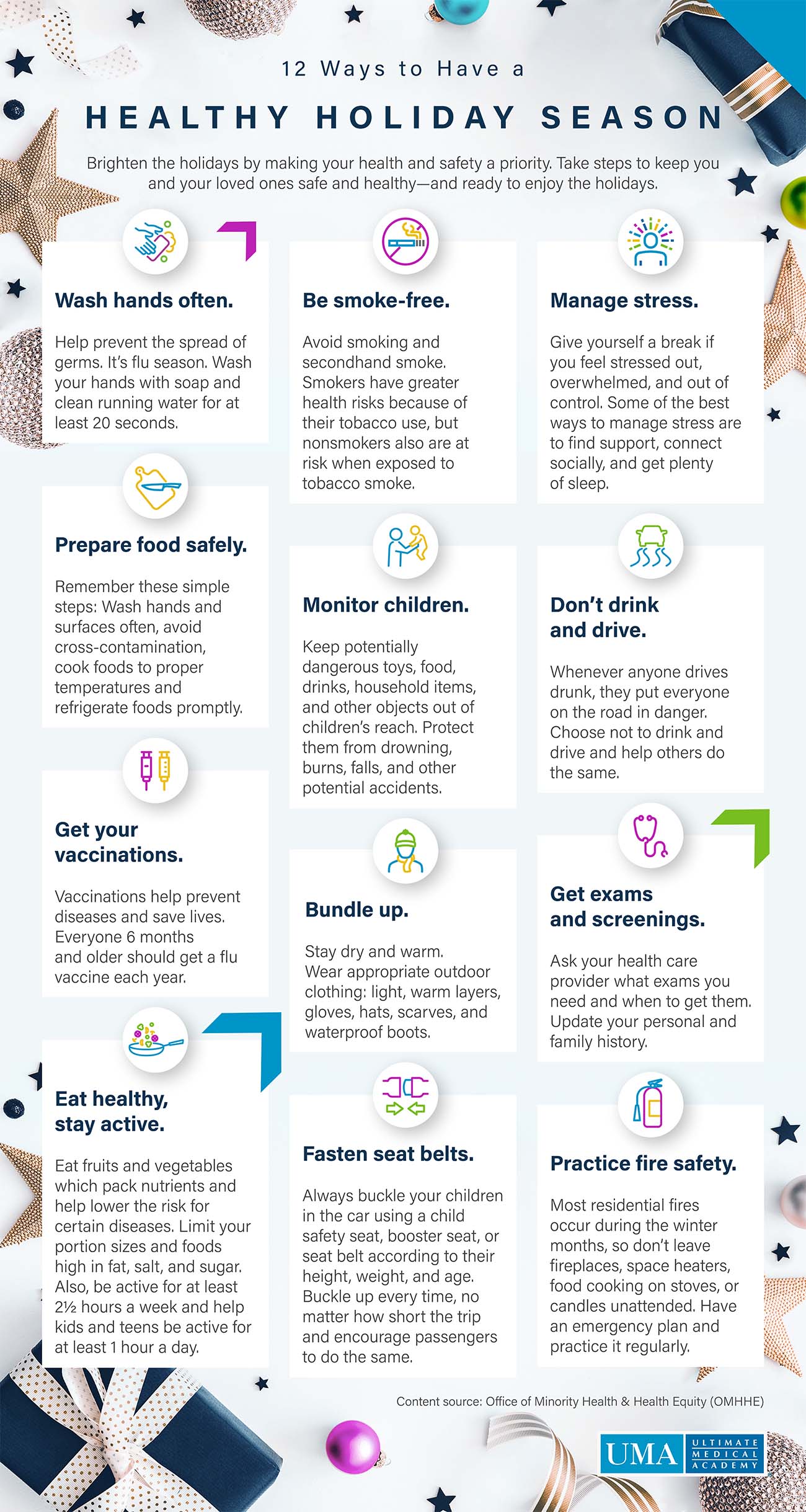 12 Ways to Have a Healthy Holiday Season infographic