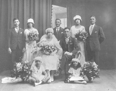 Eurasian wedding studio portrait, 1920s