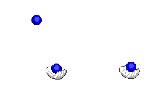 Three ball cascade juggling animation