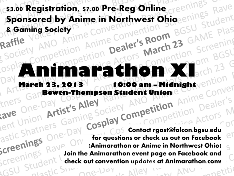 The flyer for Animarathon XI.