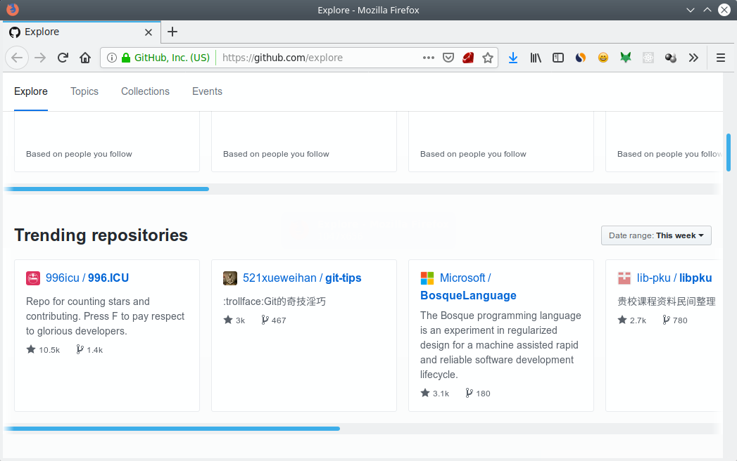 Repositori Bosque masuk ke dalam trending repositori di Github