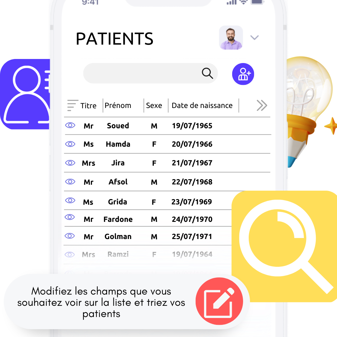 patient records module on the medemr phone app