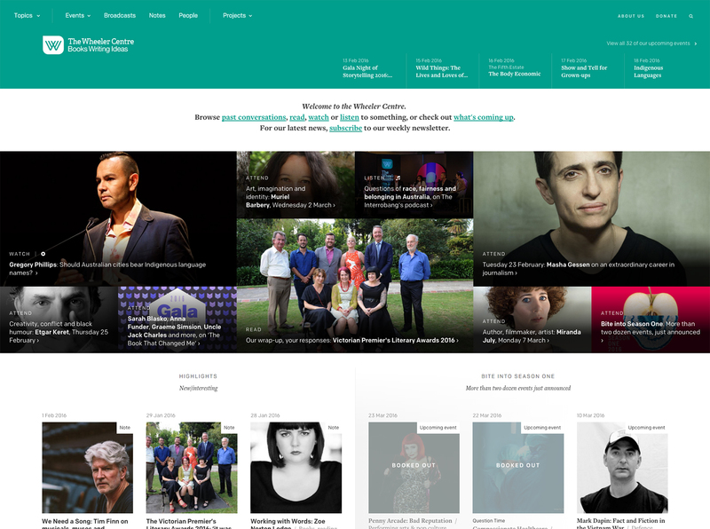 The Wheeler Centre home page
