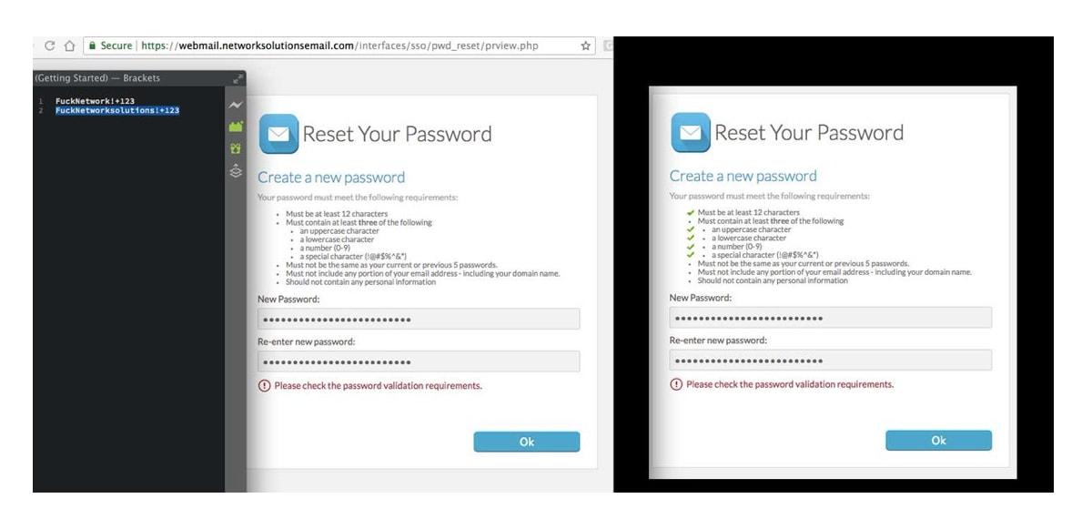 Webpage featuring instructions for you to reset your password