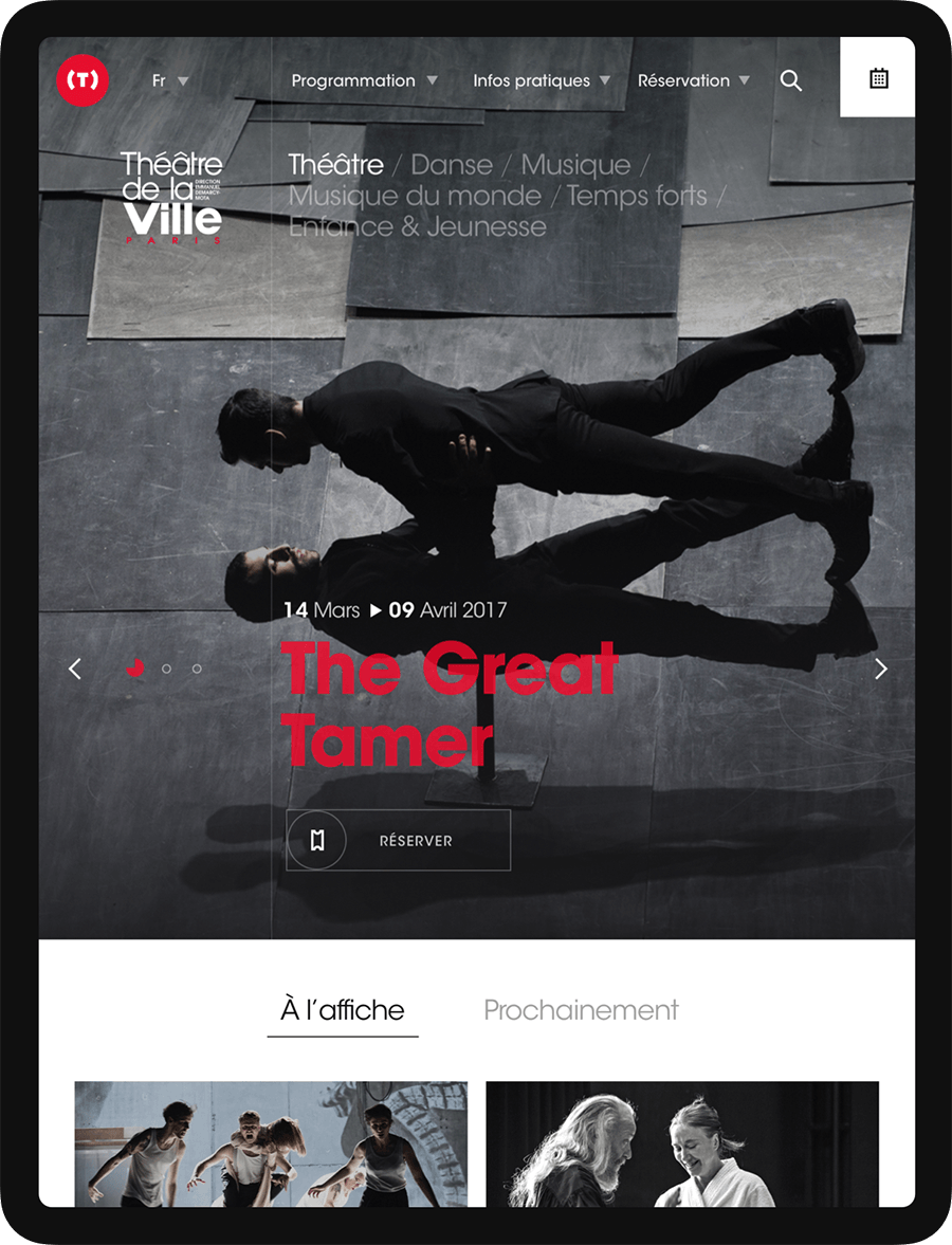 Homepage menu