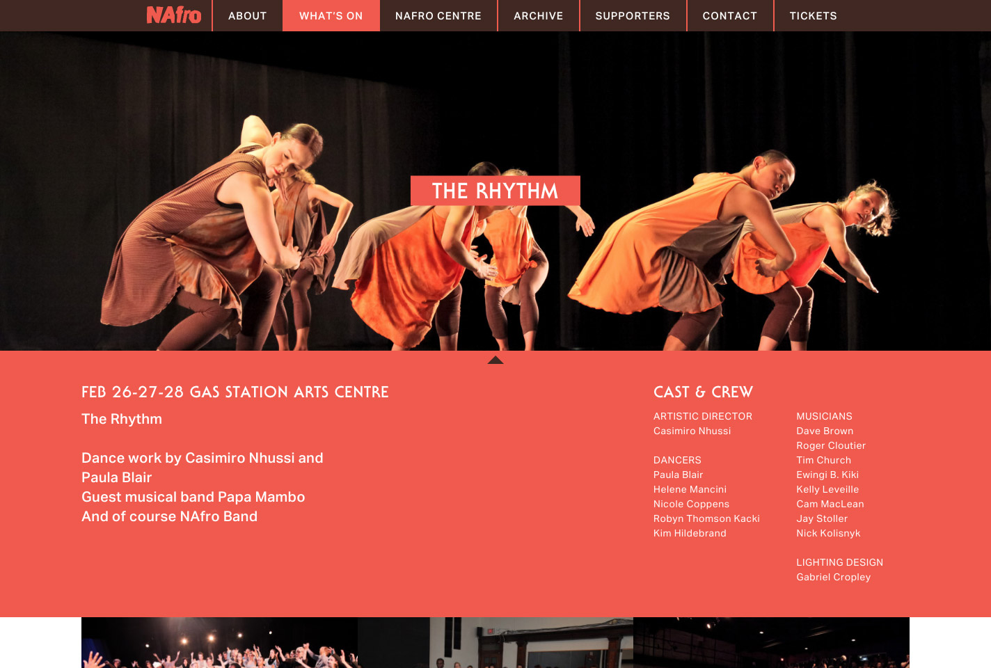 NAfro Dance events page