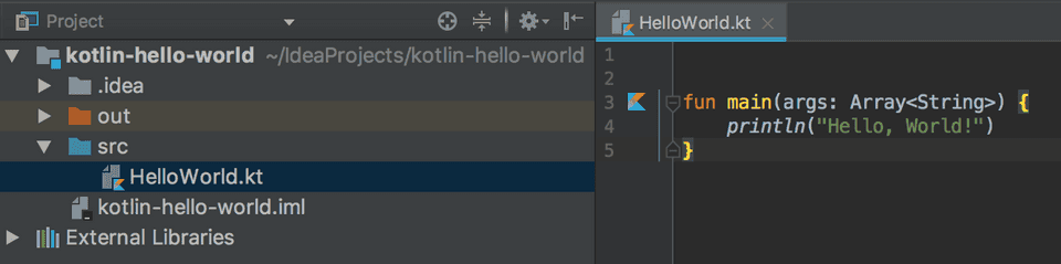 Kotlin Hello World Example