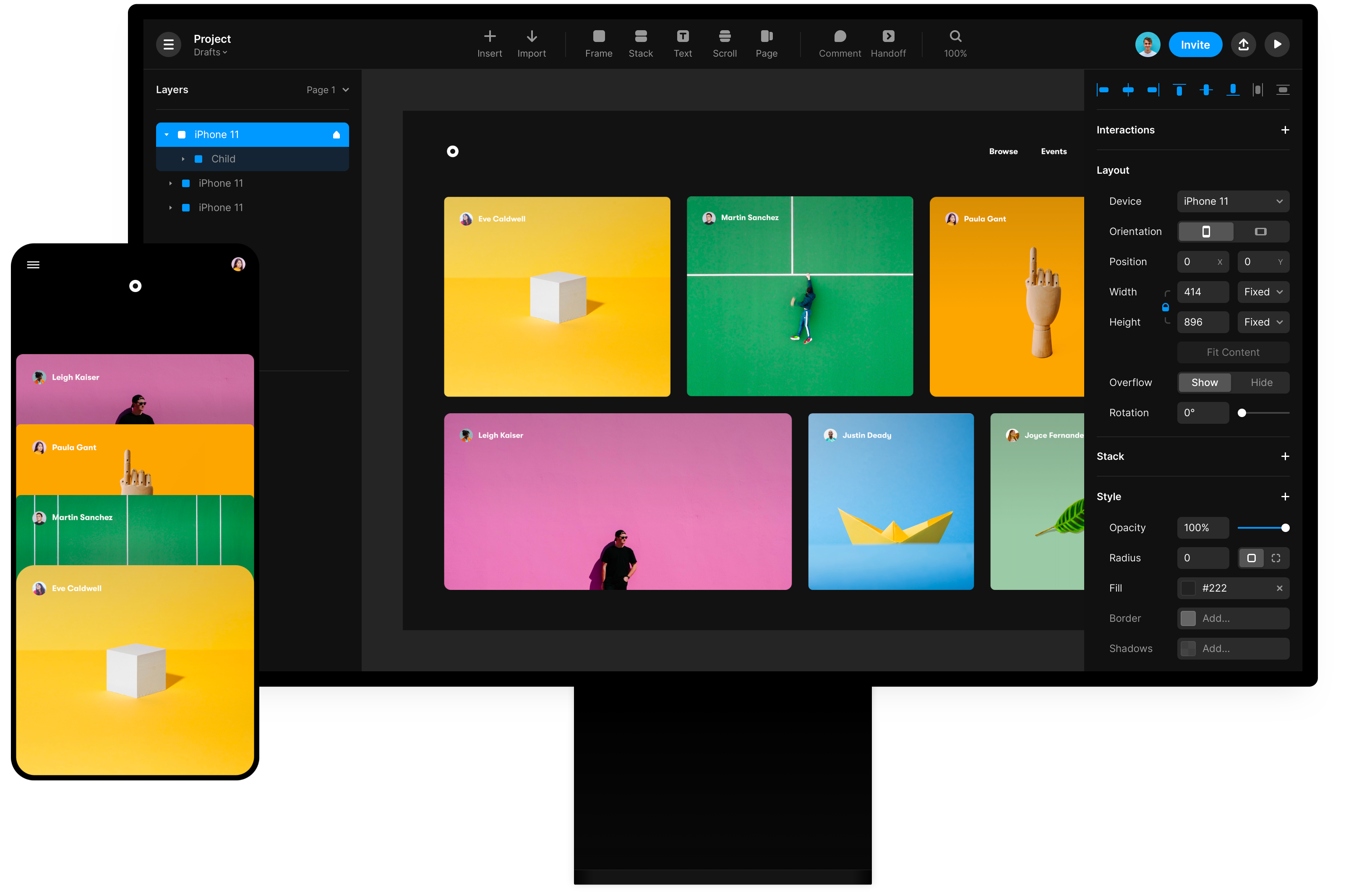 A free web-based wireframing tool for UX and UI design
