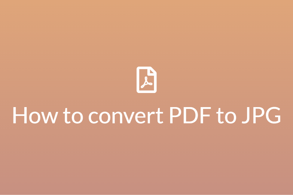 How to convert PDF to JPG