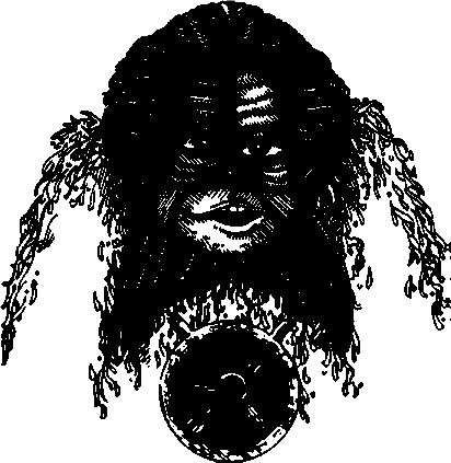 A large raka with a disk around his neck.