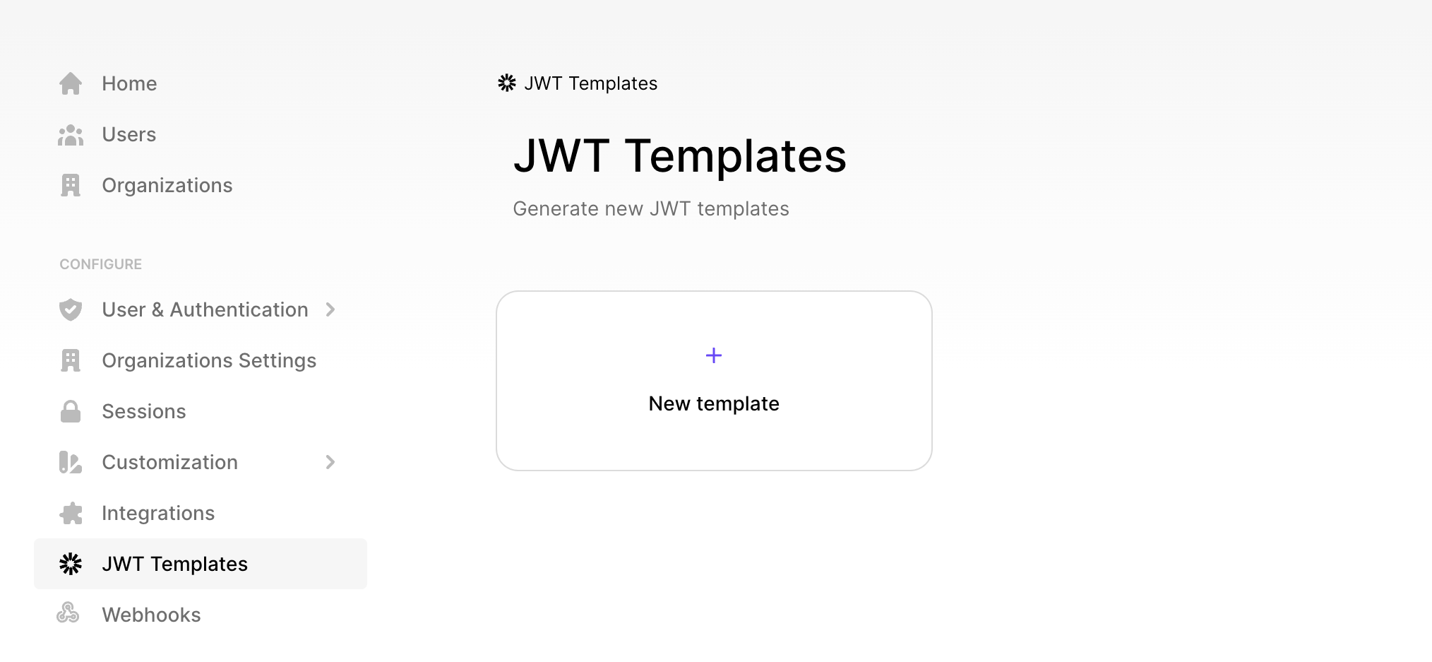 Create a JWT template
