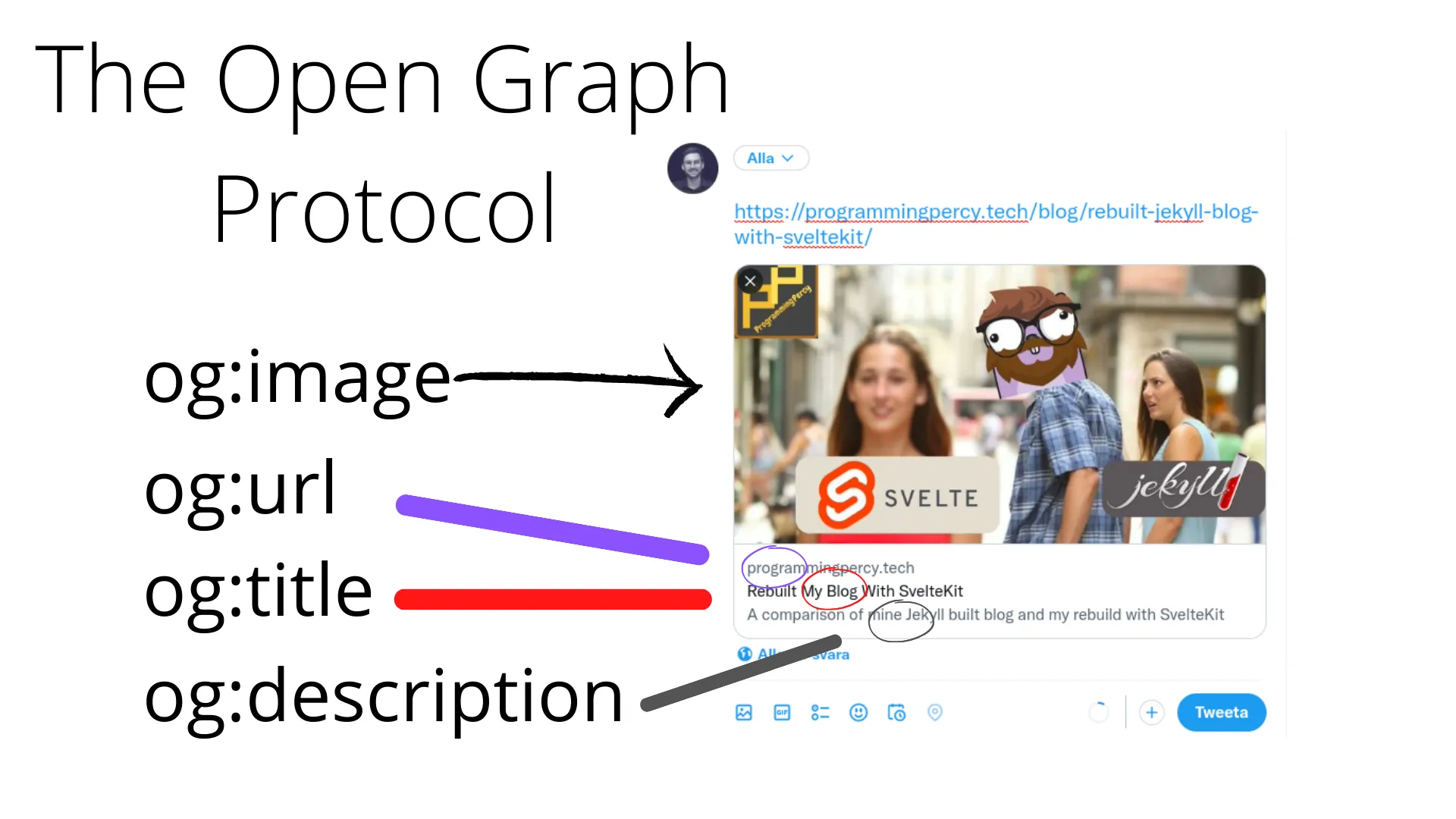 Showcasing the location of Metatags from the Open Graph Protocol