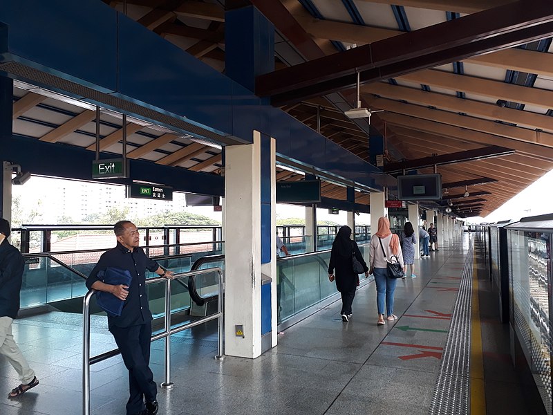 East West green line Singapore EW7 Eunos MRT Station