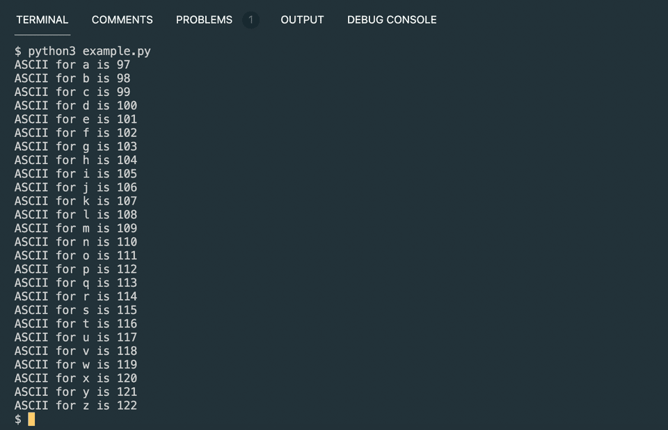 How To Print The ASCII Values All Characters In Python CodeVsColor