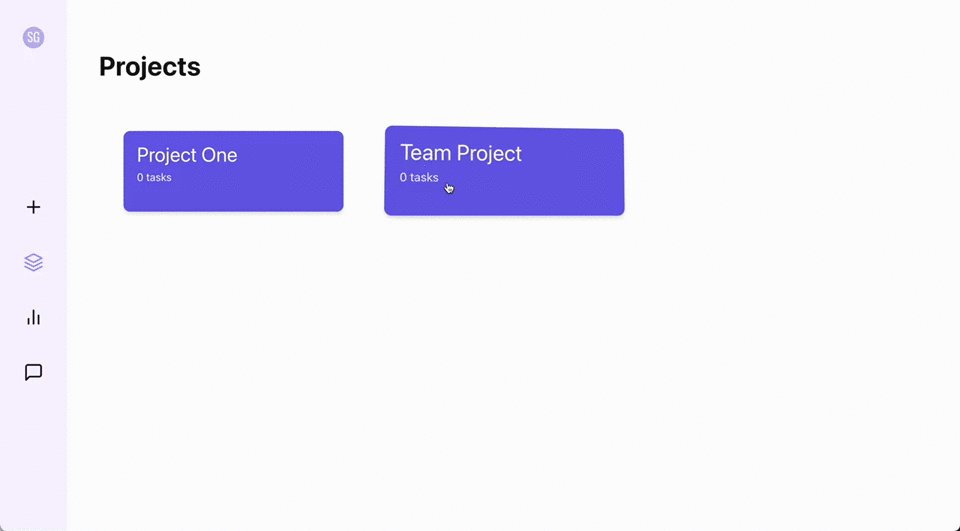 GIF showing how the "team" feature work.