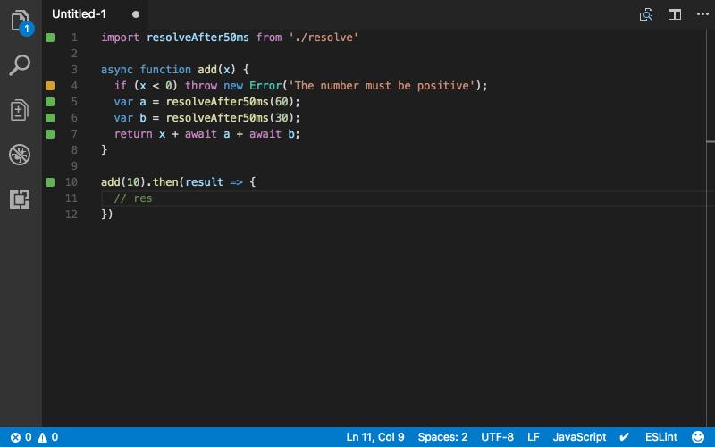 how to use visual studio code javascript run