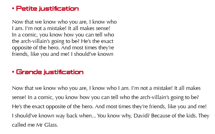 justification differentes justifications