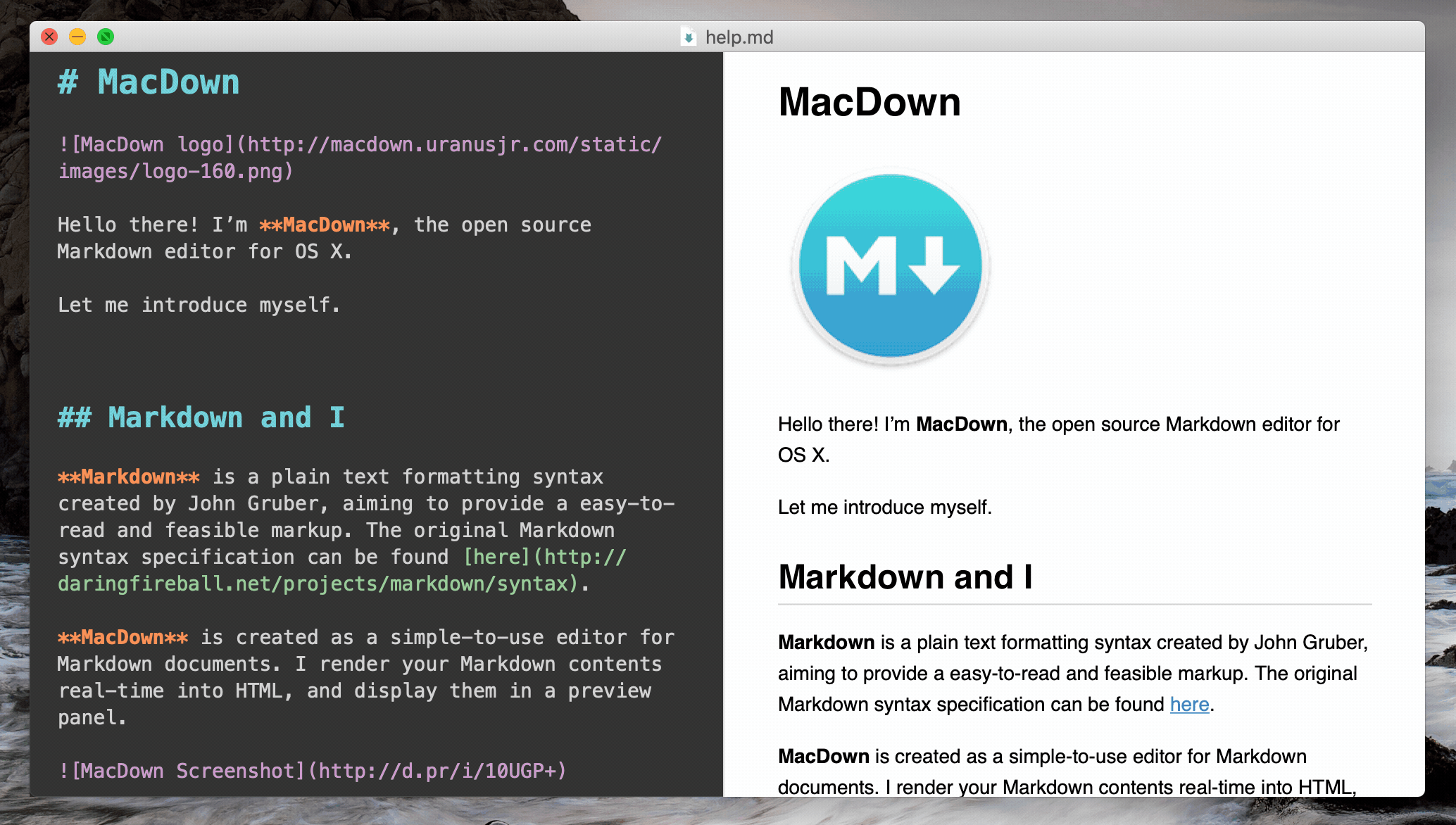 macdown freezes with matrix